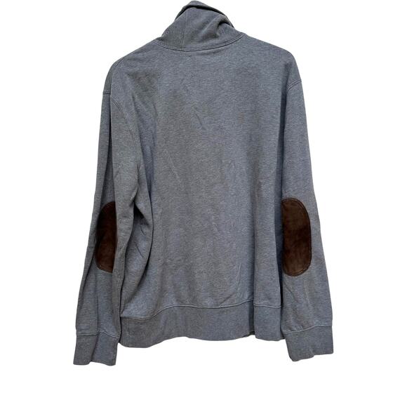 Polo Ralph Lauren Gray Shawl Collar Sweatshirt XL Elbow Patch Pullover - Picture 3 of 7